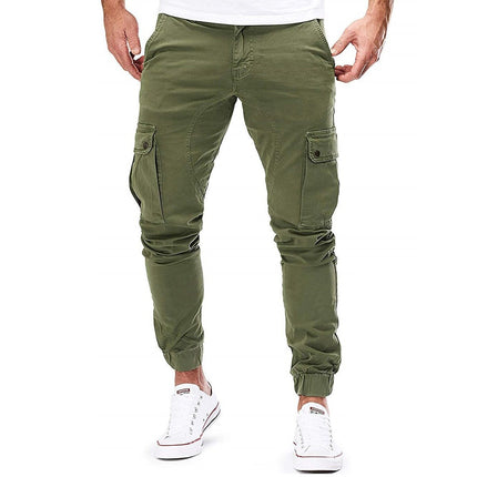 Men's Outdoor Cargo Trousers | Durable Cotton-Polyester Fabric | Multiple Pockets | Adjustable Waistband | Versatile for Hiking & Urban Wear | Available in Khaki, Dark Grey, Beige, Green, Blue, Black