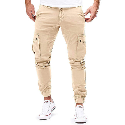 Men's Outdoor Cargo Trousers | Durable Cotton-Polyester Fabric | Multiple Pockets | Adjustable Waistband | Versatile for Hiking & Urban Wear | Available in Khaki, Dark Grey, Beige, Green, Blue, Black