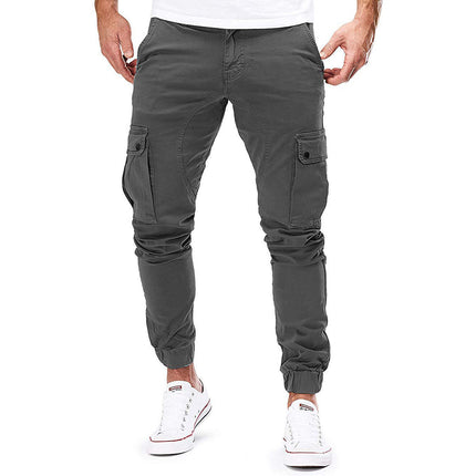 Men's Outdoor Cargo Trousers | Durable Cotton-Polyester Fabric | Multiple Pockets | Adjustable Waistband | Versatile for Hiking & Urban Wear | Available in Khaki, Dark Grey, Beige, Green, Blue, Black