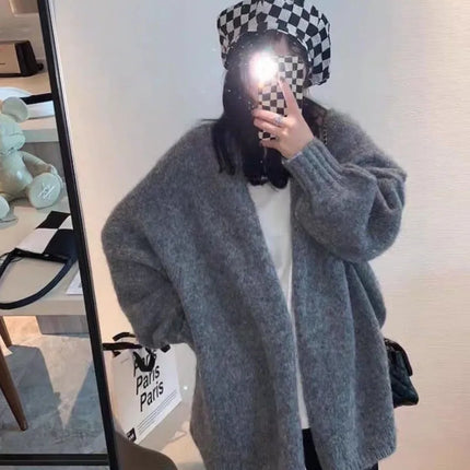 Women's Vintage Inspired Chunky Knit Cardigan | Cozy Thick Sweater Jacket | Warm Button-Up Outerwear | Stylish Loose Fit | Japanese Fashion Influence | Ideal for Cold Weather | EU Size Standard