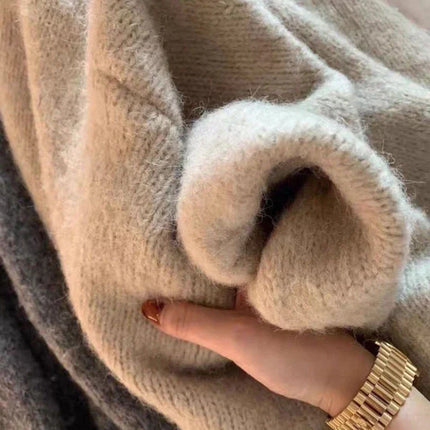 Women's Vintage Inspired Chunky Knit Cardigan | Cozy Thick Sweater Jacket | Warm Button-Up Outerwear | Stylish Loose Fit | Japanese Fashion Influence | Ideal for Cold Weather | EU Size Standard