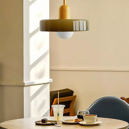 Bauhaus Pendant Light | Vivid Colored Glass | Modern Design | Functional Home Decor | Energy Efficient Lighting for Living Room, Dining Room, Bedroom