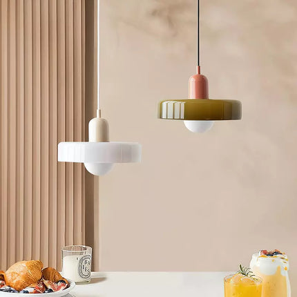 Bauhaus Pendant Light | Vivid Colored Glass | Modern Design | Functional Home Decor | Energy Efficient Lighting for Living Room, Dining Room, Bedroom