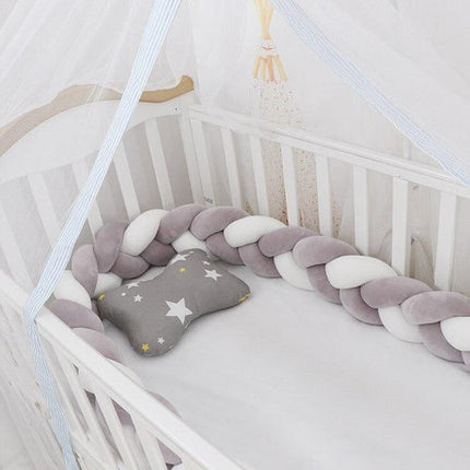 Soft Plush Braided Bed Bumper | Cozy Handcrafted Nursery Accessory | 2M/3M/4M Lengths | Skin-Friendly | Versatile Use | Easy Clean | Perfect for Baby Rooms