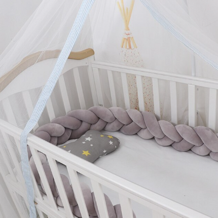 Soft Plush Braided Bed Bumper | Cozy Handcrafted Nursery Accessory | 2M/3M/4M Lengths | Skin-Friendly | Versatile Use | Easy Clean | Perfect for Baby Rooms