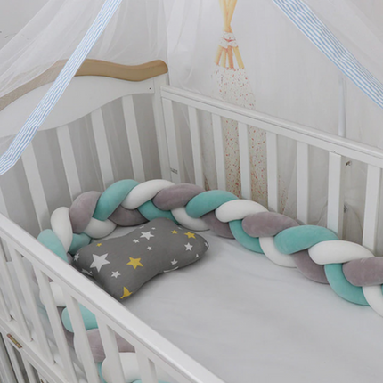Soft Plush Braided Bed Bumper | Cozy Handcrafted Nursery Accessory | 2M/3M/4M Lengths | Skin-Friendly | Versatile Use | Easy Clean | Perfect for Baby Rooms