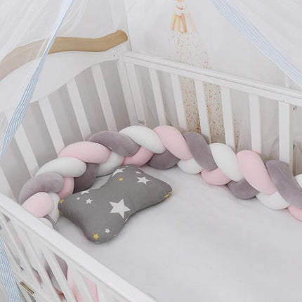 Soft Plush Braided Bed Bumper | Cozy Handcrafted Nursery Accessory | 2M/3M/4M Lengths | Skin-Friendly | Versatile Use | Easy Clean | Perfect for Baby Rooms