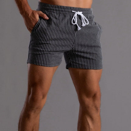 Men's Retro Polyester Ribbed Swim Shorts | Quick-Drying | Elastic Waist with Drawstring | Short Slim Fit | Inner Lining | Beige, Olive Green, Black