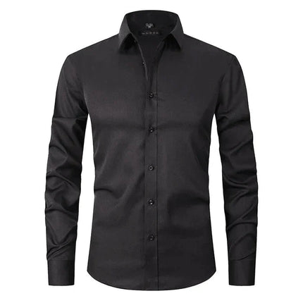 Wrinkle-Free Men's Dress Shirt | Long-Sleeve Button-Up | Classic Point Collar | Polyester-Cotton Blend | Men's Formal Shirt | Easy Care | Structured Fit | Available in Sizes S-4XL | Professional Appeal