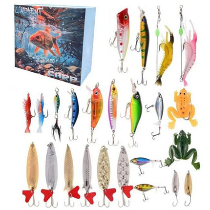 2024 Holiday Advent Calendar | 24 High-Quality Fishing Lures | Surprise Box for Freshwater & Saltwater | Ready-to-Use Lures | Perfect Gift for Anglers