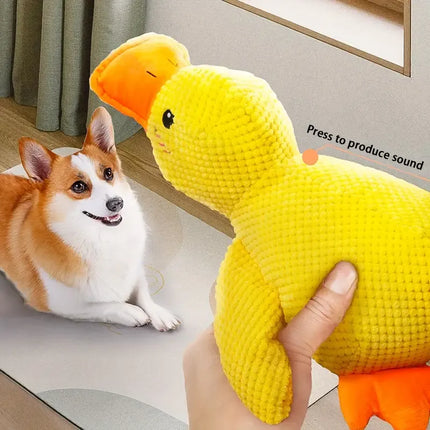 Soft Plush Duck Companion | Anxiety-Reducing Squeaker Toy for Dogs | Calming Cuddly Playmate