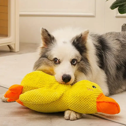 Soft Plush Duck Companion | Anxiety-Reducing Squeaker Toy for Dogs | Calming Cuddly Playmate