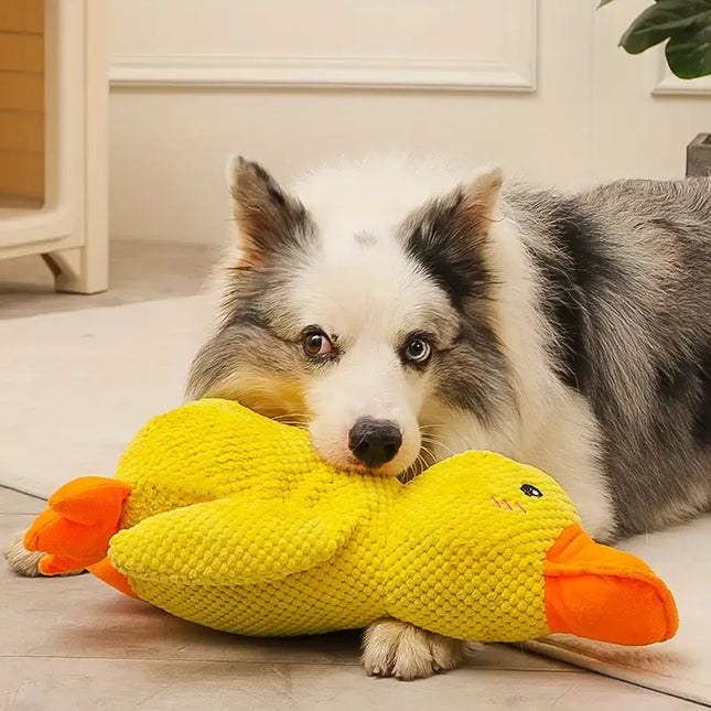 Soft Plush Duck Companion | Anxiety-Reducing Squeaker Toy for Dogs | Calming Cuddly Playmate