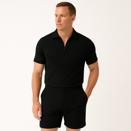 Armoire Melbourne | Men's Lightweight Summer Polo Shirt and Versatile Shorts Set | Breathable Casual Outfit | All-Day Comfort | Stylish Warm Weather Apparel