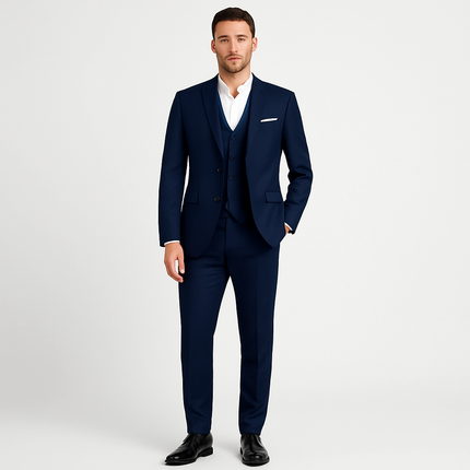 Armoire Melbourne | 3-Piece Men's Classic Fit Suit | Tailored Blazer, Vest & Pants | Premium Quality Fabric | Formal Attire | Versatile for Weddings and Business Events | Sizes S-XXL | Elegant & Sophisticated Design