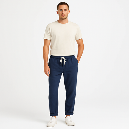 Men's Slim Fit Lightweight Trousers | Breathable Fabric | Wrinkle-Resistant | Deep Pockets | Zip Closure | Ultimate Comfort | Effortless Style | Perfect for Casual and Sophisticated Occasions