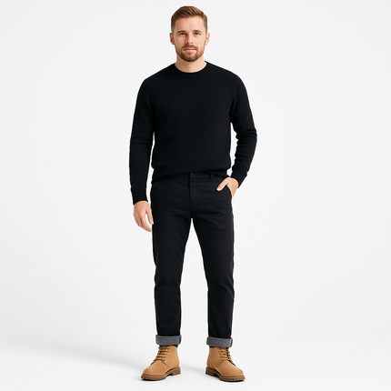 Fleece-Lined Winter Pants | Straight Leg | Warm Cotton-Blend | Insulating Brushed Fleece Interior | Cold Weather Comfort | Sleek Tailored Fit | Flexible for Active & Relaxed Days | Everyday Autumn/Winter Wear