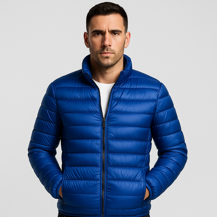 Men's Lightweight Water-Resistant Puffer Jacket | Autumn Outerwear | Windproof | Streamlined Design | Casual & Active Use | Secure Zipper Pockets | Adjustable Hood | Breathable Comfort | Fashionable Menswear