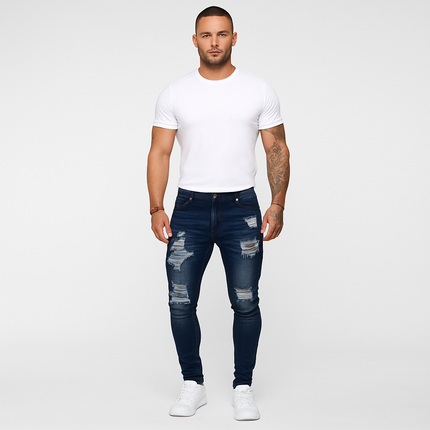 Men's Heavy-Duty Washed Denim | Durable | Versatile Fit | Comfortable Everyday Wear | Classic Worn-In Style | Relaxed Fit | Sizes S-3XL | Effortless Fashion | Timeless Design