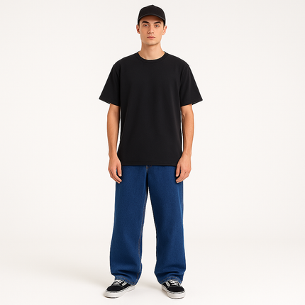 Men's Vintage Wash Relaxed Fit Denim Jeans | Soft Breathable Fabric | Effortlessly Cool Style | Faded Distressed Look | Casual Day or Evening Wear | Timeless Wardrobe Essential