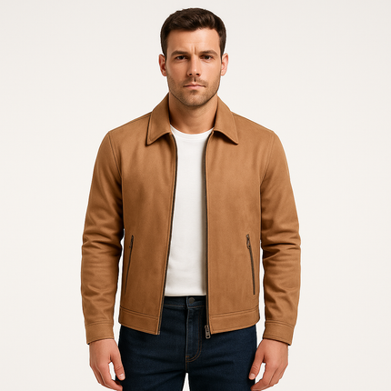 Men's Autumn Suede Jacket | High-Quality Material | Classic Fit | Versatile Colors | Functional Design | Zip-Up Front | Tailored Collar | Adjustable Waist | Multiple Pockets | Luxurious Feel | Sizes Available