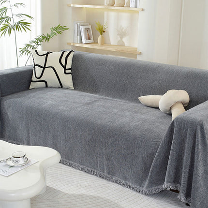 Herringbone Tassel | Soft Sofa Cover | Anti-Scratch Pet Friendly | Elegant Home Decor | Easy to Setup | Machine Washable | Luxurious Blanket Couch Protector | Versatile Style