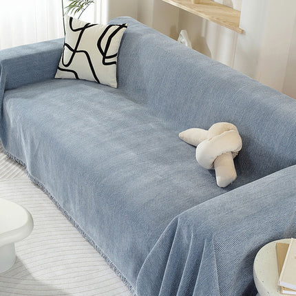 Herringbone Tassel | Soft Sofa Cover | Anti-Scratch Pet Friendly | Elegant Home Decor | Easy to Setup | Machine Washable | Luxurious Blanket Couch Protector | Versatile Style