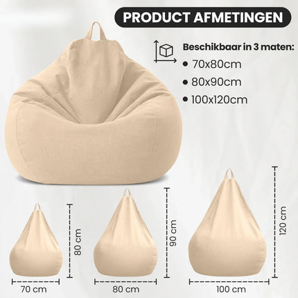 Premium Linen Bean Bag with Filling | Ergonomic Support | Removable Washable Cover | Multiple Sizes and Colors | Soft & Durable | Ideal for Living Room and Bedroom