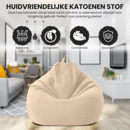 Premium Linen Bean Bag with Filling | Ergonomic Support | Removable Washable Cover | Multiple Sizes and Colors | Soft & Durable | Ideal for Living Room and Bedroom