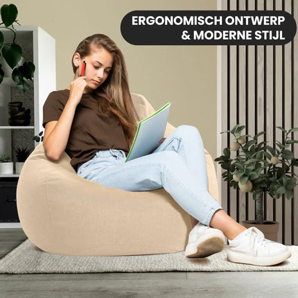 Premium Linen Bean Bag with Filling | Ergonomic Support | Removable Washable Cover | Multiple Sizes and Colors | Soft & Durable | Ideal for Living Room and Bedroom