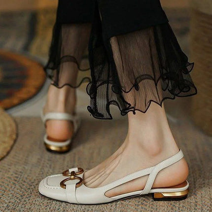 CLARA | Women's Square Toe Sandals With Chic Buckle | Sophisticated & Versatile Design | Comfortable for Day-Long Wear