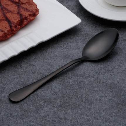 Merida Elegant Black Finish Cutlery Set | Modern Stainless Steel Flatware | 30 or 60 Piece Service for 6 or 12 | High-Quality Rust Resistant | Dishwasher Safe | Perfect for Dining and Entertaining