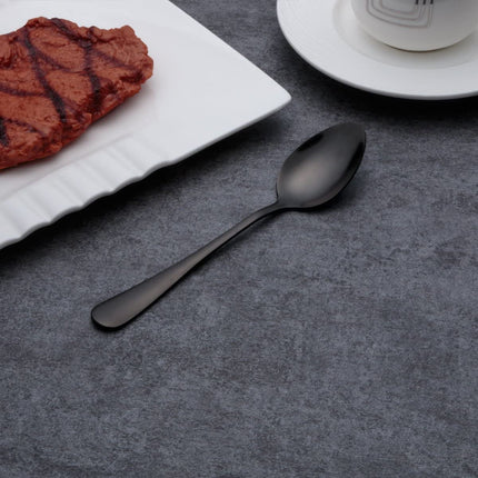 Merida Elegant Black Finish Cutlery Set | Modern Stainless Steel Flatware | 30 or 60 Piece Service for 6 or 12 | High-Quality Rust Resistant | Dishwasher Safe | Perfect for Dining and Entertaining
