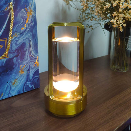 Nordic LED Table Lamp | Elegant Design | Touch Control | 3-Color Modes | USB Rechargeable | Premium Metal & Crystal Glass | Silver, Gold, Black Options | Versatile Home Lighting | IP65 Waterproof
