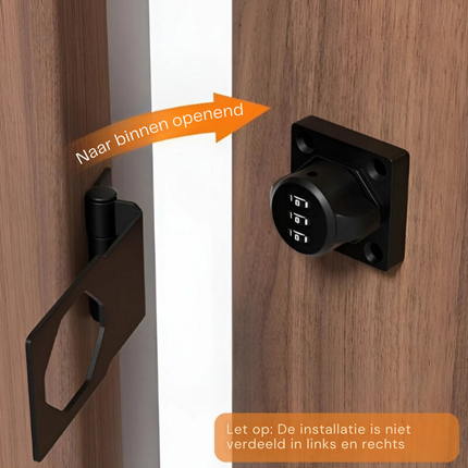 Heavy-Duty Zinc Alloy Keyless Mechanical Lock | Customizable Code | Secure Cabinets | Black Silver