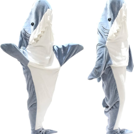 Wearable Shark Blanket | Soft Flannel Fleece | Realistic Design | Egyptian Cotton | Full-Body Cozy Snuggle | Five Sizes for All Ages | Perfect Gift for Sleepovers, Camping & More | Double-Sided Plush Warmth