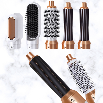 5-in-1 Versatile Hair Styler | Brush | Air Rollers | Blow Dryer Attachment | Multi-Styling for All Hair Types | Travel-Friendly Design | Advanced Heat Control | Protects Against Damage