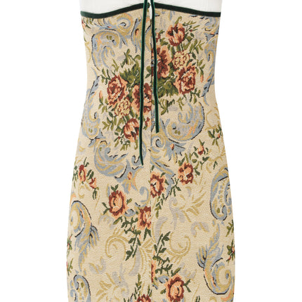 Sabrin Strapless Corset Dress | Hook & Eye Front | Lace Detail Bust | Ribbon Lace-Up Back