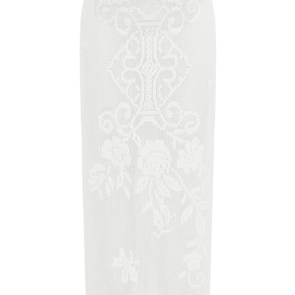 Low Rise White Midi Skirt | Elastic Waistband | Center Back Leg Split | Saint Design