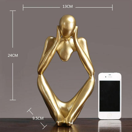 Abstract Elegant Thinker Resin Statue | Modern Minimalist Design | Tabletop Decor | Three Colors & Poses | Home Office Art | Environmentally Friendly | 8cm x 13cm | Unique Gift Idea