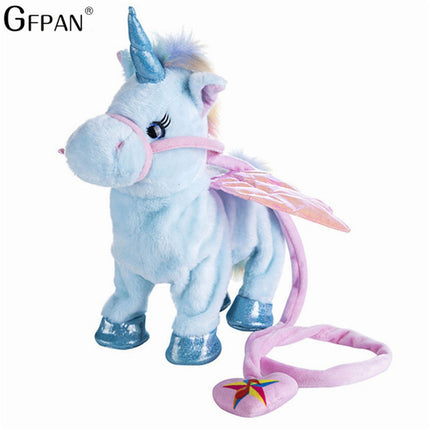 Unicorn Plush Toy | Walking & Singing | Soft & Adorable | 2 Songs | 35cm x 30cm x 10cm | PP Cotton Material | Battery Operated | Kids Imaginative Play | Magic Wiggle Feature