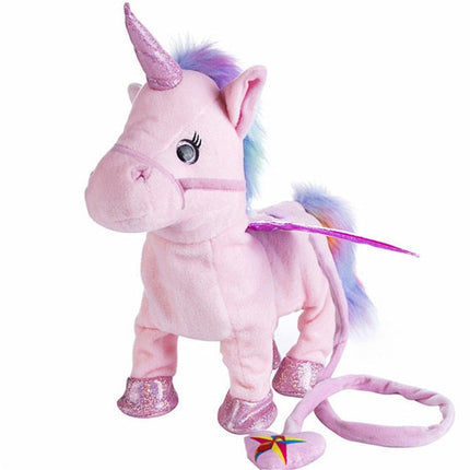 Unicorn Plush Toy | Walking & Singing | Soft & Adorable | 2 Songs | 35cm x 30cm x 10cm | PP Cotton Material | Battery Operated | Kids Imaginative Play | Magic Wiggle Feature