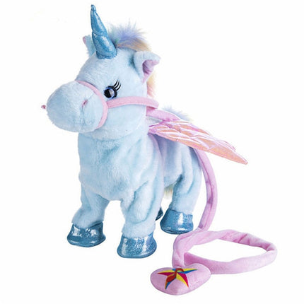 Unicorn Plush Toy | Walking & Singing | Soft & Adorable | 2 Songs | 35cm x 30cm x 10cm | PP Cotton Material | Battery Operated | Kids Imaginative Play | Magic Wiggle Feature