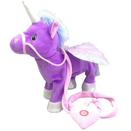 Unicorn Plush Toy | Walking & Singing | Soft & Adorable | 2 Songs | 35cm x 30cm x 10cm | PP Cotton Material | Battery Operated | Kids Imaginative Play | Magic Wiggle Feature