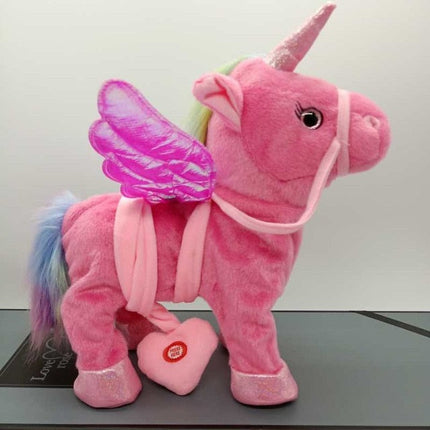Unicorn Plush Toy | Walking & Singing | Soft & Adorable | 2 Songs | 35cm x 30cm x 10cm | PP Cotton Material | Battery Operated | Kids Imaginative Play | Magic Wiggle Feature