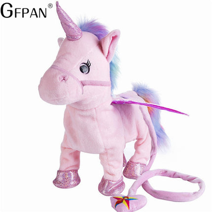 Unicorn Plush Toy | Walking & Singing | Soft & Adorable | 2 Songs | 35cm x 30cm x 10cm | PP Cotton Material | Battery Operated | Kids Imaginative Play | Magic Wiggle Feature
