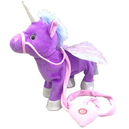 Unicorn Plush Toy | Walking & Singing | Soft & Adorable | 2 Songs | 35cm x 30cm x 10cm | PP Cotton Material | Battery Operated | Kids Imaginative Play | Magic Wiggle Feature