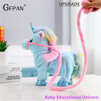 Unicorn Plush Toy | Walking & Singing | Soft & Adorable | 2 Songs | 35cm x 30cm x 10cm | PP Cotton Material | Battery Operated | Kids Imaginative Play | Magic Wiggle Feature