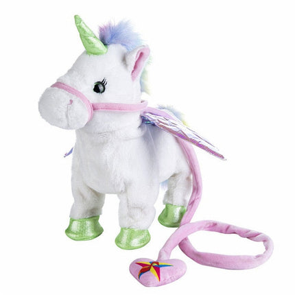 Unicorn Plush Toy | Walking & Singing | Soft & Adorable | 2 Songs | 35cm x 30cm x 10cm | PP Cotton Material | Battery Operated | Kids Imaginative Play | Magic Wiggle Feature