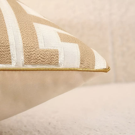 Geometric Jacquard Cushion Cover | Luxury Chenille & Velvet | Dual-Sided Design | 45x45cm | Hidden Zipper | Machine Washable | Standard Fit | Home Decor | No Inserts